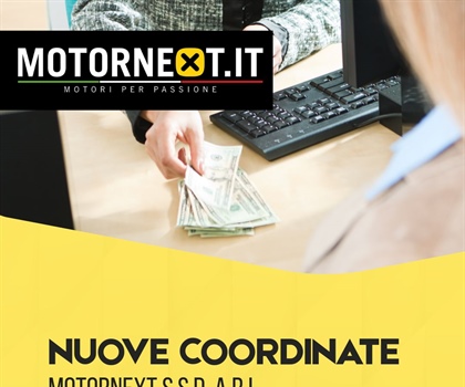 AVVISO: NUOVE COORDINATE BANCARIE MOTORNEXT