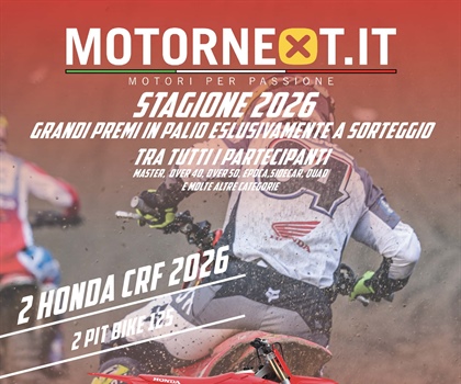 Due Honda CRF come montepremi per il campionato Motornext Area nord Ovest!