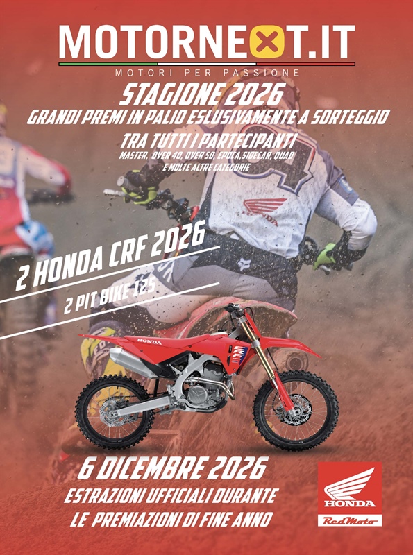 Due Honda CRF come montepremi per il campionato Motornext Area nord Ovest!