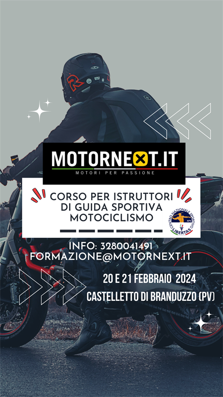 Corsi Istruttore di Guida Sportiva Motociclismo Livello 1 e 2